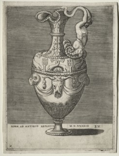 Ewer Ornamented with Dolphins, 1543. Enea Vico (Italian, 1523-1567). Engraving