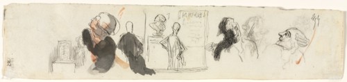 Sketches of Various Figures, third quarter 19th century. Honoré Daumier (French, 1808-1879). Pen