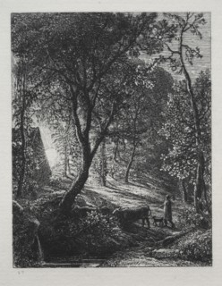 The Herdsman's Cottage, 1850. Samuel Palmer (British, 1805-1881). Etching