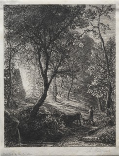 The Herdsman's Cottage, 1850. Samuel Palmer (British, 1805-1881). Etching