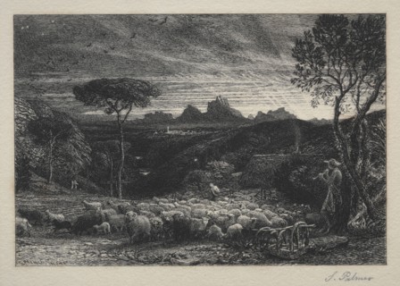 Opening the Fold, 1880. Samuel Palmer (British, 1805-1881). Etching