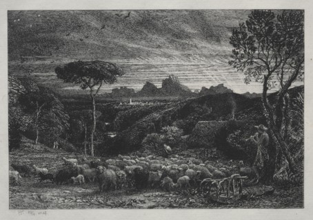Opening the Fold, 1880. Samuel Palmer (British, 1805-1881). Etching