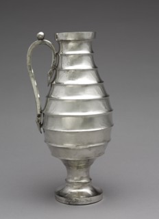 Stepped Pitcher, 400-600. Sasanian, Iran, 5th-7th Century. Silver; overall: 35.6 cm (14 in.).