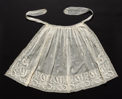 Wedding Apron, c. 1830s. Germany, Schwerin, Early 19th century. Embroidered muslin; overall: 68.6 x
