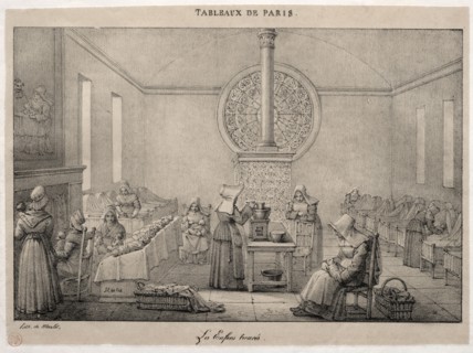 Scenes of Paris:  The Foundling Hospital. Jean Henri Marlet (French, 1770-1847). Lithograph