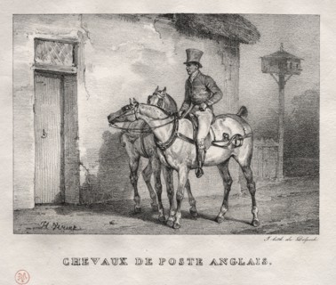 Postal Horses, 1823. Horace Vernet (French, 1789-1863). Lithograph