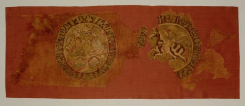 Celestial banquet hanging, from the tomb of Bishop Gurb, 1200-1284. Spain, probably Almeria. Plain