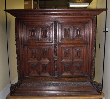 Wardrobe (Kast), c. 1580-1600. Netherlands, 16th century. Oak; overall: 170.8 x 193 x 89 cm (67 1/4