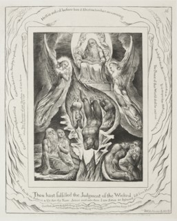 The Book of Job:  Pl. 16, Thou hast fulfilled the judgment of the wicked, 1825. William Blake