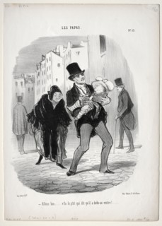 Fathers, plate 13: Come along, dear..., 1847. Honoré Daumier (French, 1808-1879). Lithograph;