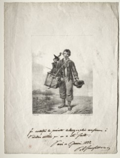 Organ-Grinder Boy. Alois Senefelder (German, 1771-1834). Lithograph