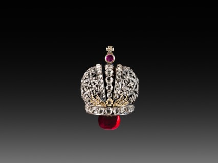 Lapis Lazuli Easter Egg (miniature crown surprise), late 1800s - early 1900s. Firm of Peter Carl