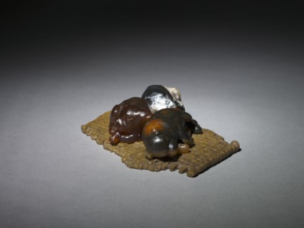 Puppies on a Mat, late 1800s-early 1900s. Firm of Peter Carl Fabergé (Russian, 1846-1920). Agate,