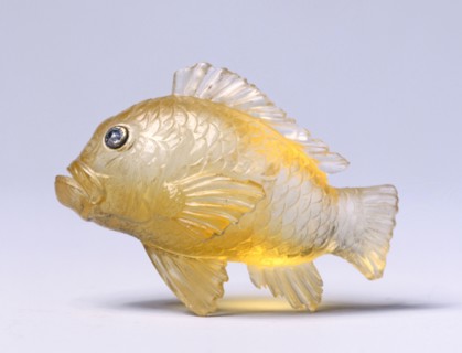 Goldfish, late 1800s-early 1900s. Firm of Peter Carl Fabergé (Russian, 1846-1920). Topaz, rose-cut