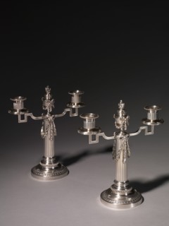 Candelabrums, 1887-1890. Firm of Peter Carl Fabergé (Russian, 1846-1920), Julius Alexandrovitch