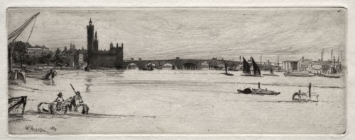 Old Westminster Bridge, 1871. James McNeill Whistler (American, 1834-1903). Etching; sheet: 23.2 x
