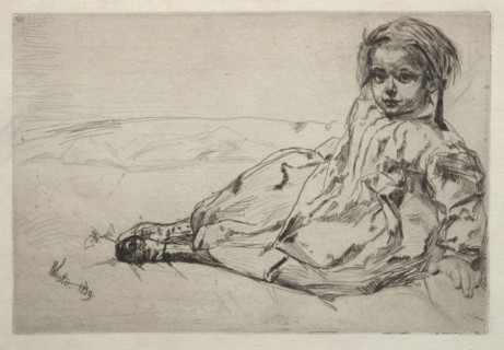 Bibi Valentin, 1859. James McNeill Whistler (American, 1834-1903). Etching; sheet: 25.4 x 19.7 cm