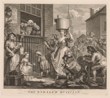 The Enraged Musician, 1741. William Hogarth (British, 1697-1764). Etching