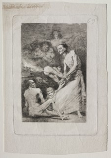 Caprichos:  Blow, c. 1799. Francisco de Goya (Spanish, 1746-1828). Etching, aquatint, drypoint and