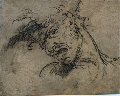 Head of a Screaming Man, 1792. Benjamin West (American, 1738-1820). Black crayon; sheet: 32.3 x 40