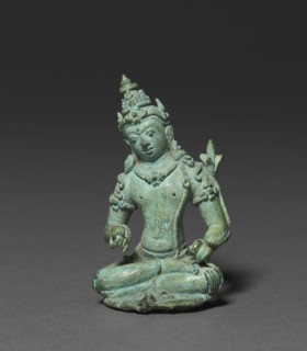 Bodhisattva Padmapani, 900s. Java, predating Nganjuk style, 10th century. Bronze; overall: 7.3 cm