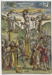 The Passion:  The Crucifixion, before 1508. Urs I Graf (Swiss, c. 1485-1527/29). Woodcut with hand