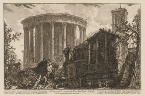 Views of Rome:  Temple of the Sibyl at Tivoli. Giovanni Battista Piranesi (Italian, 1720-1778).