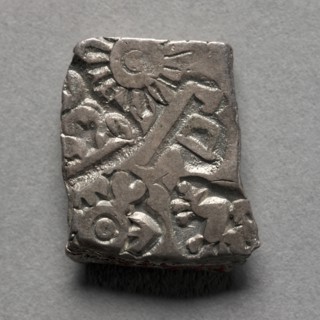 Punch-Marked Coin, 400-300 BC. India, Rajasthan, Maurya Period (322-185 BC). Silver; overall: 1.4 x