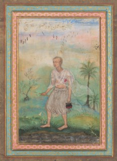 Jain Ascetic Walking Along a Riverbank, c. 1600. Basavana (Indian, active c. 1560–1600). Ink and