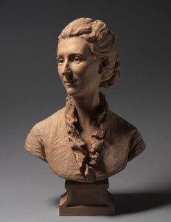 Bust of a Lady, c. 1875. Jules Dalou (French, 1838-1902). Terracotta; overall: 64.1 cm (25 1/4 in.)