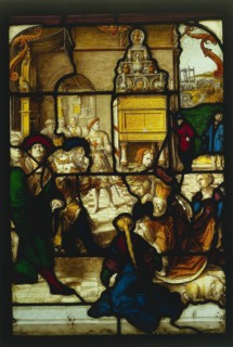 Esther before Ahasuerus, c. 1530. Dirk Vellert (Netherlandish, 1480/85-1547). Pot metal, white