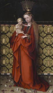 The Virgin Crowned by Angels, c. 1450. Stefan Lochner (German, 1400-c. 1452). Oil on wood; framed: