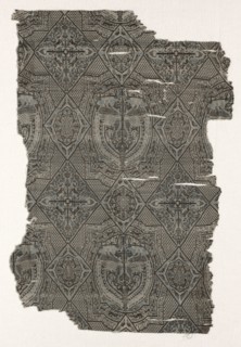 Fragment, 1000s - 1100s. Iran or Iraq ?, Seljuk period, 11th - 12th century. Lampas weave, silk;