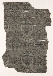 Fragments, 1000s - 1100s. Iran or Iraq ?, Seljuk period, 11th - 12th century. Lampas weave, silk;