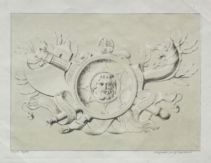 Receuil d'essais lithographiques:  Un trophee, c. 1816. Godefroy Engelmann (French, 1788-1839).