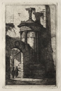 Entrance to the French Capuchin Convent at Athens, 1854. Charles Meryon (French, 1821-1868).