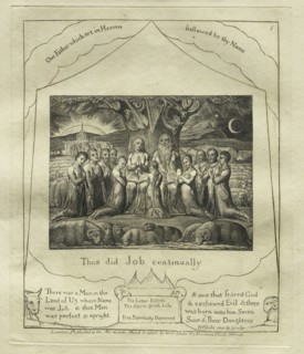 The Book of Job:  Pl. 1, Thus did Job continually, 1825. William Blake (British, 1757-1827).