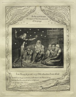 The Book of Job:  Pl. 12, I am Young and ye are very Old wherefore I was afraid, 1825. William