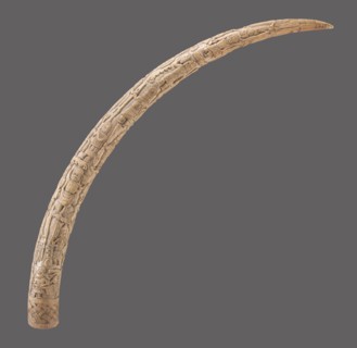 Carved Tusk, c. 1820. Guinea Coast, Nigeria, Benin Kingdom, Edo, 19th century. Ivory; overall: 197