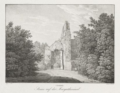 Ungern, Ruinen auf der Margretheninsel. Jakob Alt (Austrian, 1789-1872). Lithograph