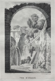Vue d'Italie, 1820. Godefroy Engelmann (French, 1788-1839). Lithograph; image: 19.5 x 12.5 cm (7