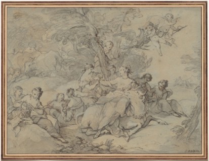 Rape of Europa, 1731. Charles Joseph Natoire (French, 1700-1777). Pen and black and brown ink, gray