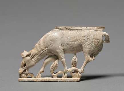Decorative Plaque: Browsing Stag, 900-800 BC. Phoenician, Iraq, Nimrud, 9th-8th Century BC. Ivory;