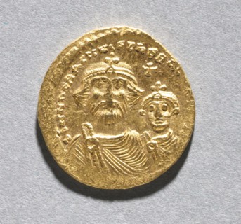 Solidus with Heraclius and his Son Heraclius Constantine , c. 616-625. Byzantium, 7th century.