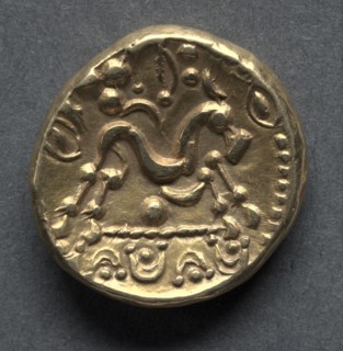 Gallo-Belgic type E (known as the Morini type) Stater (obverse), c. 57-45 B.C.. England (Ancient