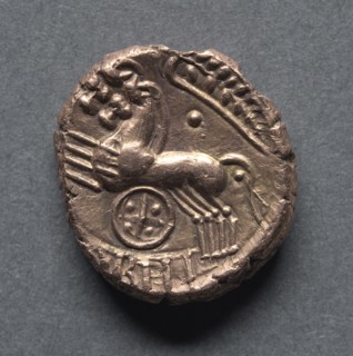 Cunobeline Stater (reverse), c. 10-40 A.D.. England (Ancient Britain), 1st century A.D.. Gold