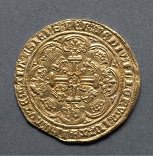 Noble (reverse), 1363-1369. England, Edward III, 1327-1377. Gold