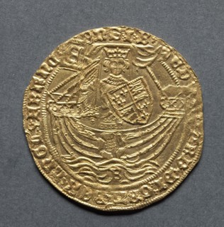 Ryal (obverse), 1464/5-1470. England, Edward IV (first reign 1461-1470, second reign 1471-1483).