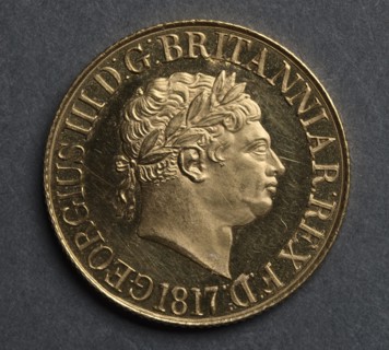 Sovereign , 1817. Benedetto Pistrucci (Italian, 1784-1855). Gold