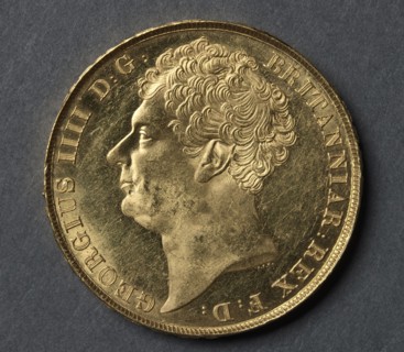 Two Pounds, 1823. After a design by Francis Legatt Chantrey (British, 1781-1841), J. B. Merlen